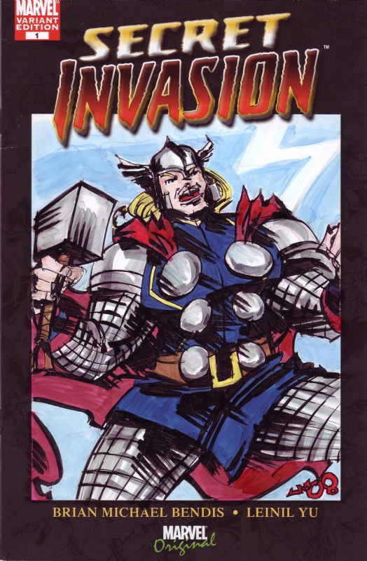 Secret Invasion Thor By Jason Martin In Stephen Tuohey S Secret Invasion 1 Sketch Covers